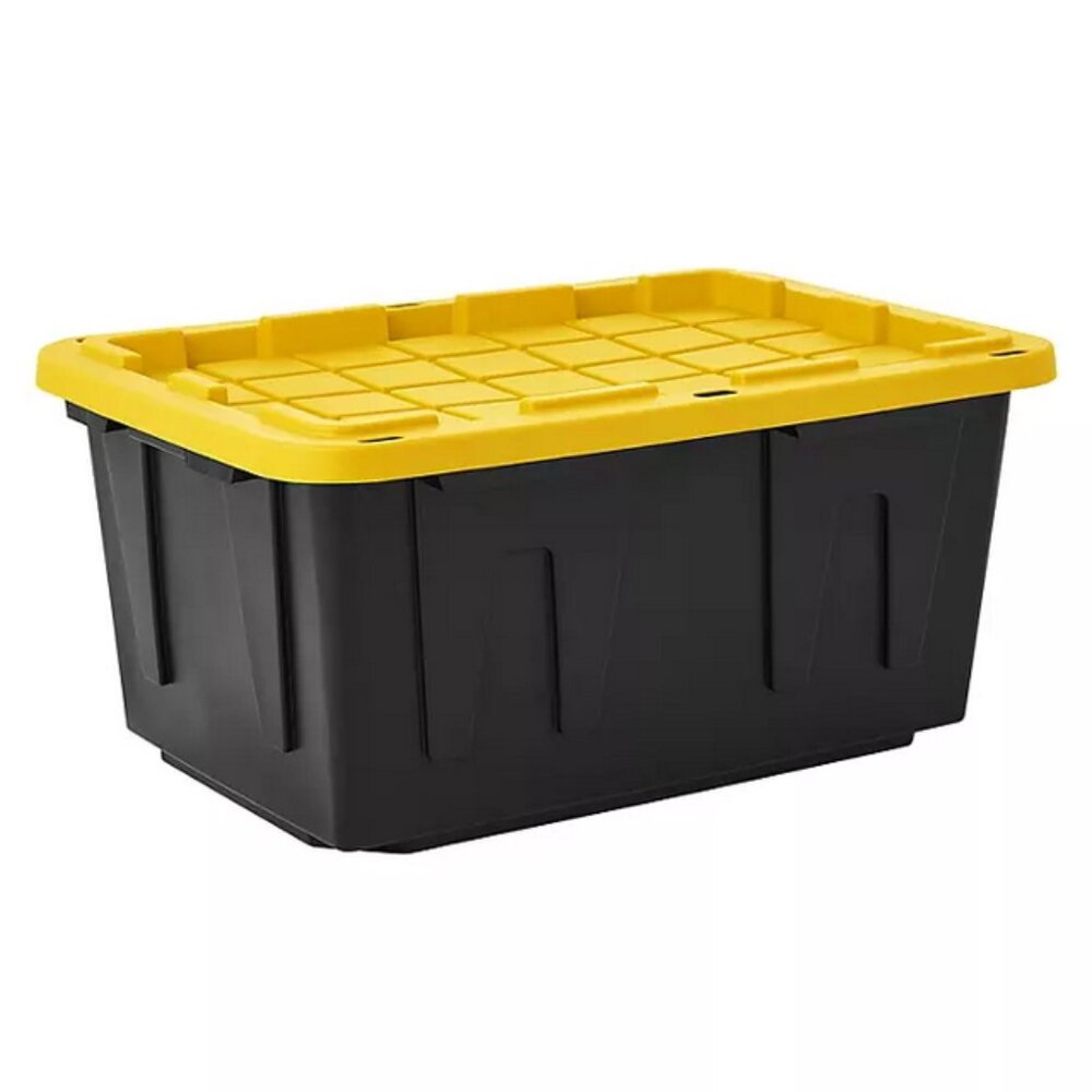 Member's Mark 27 Gallon Heavy-Duty Black and Yellow Storage Tote, 20.6" D x 30.6